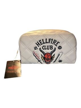 Netflix Stranger Things 'Hellfire Club' White Quilted Cosmetics Case